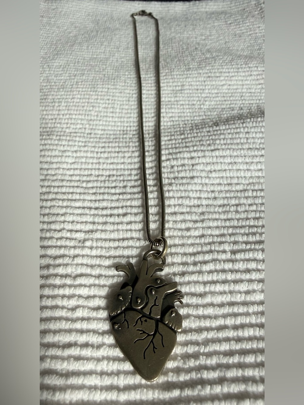 Anatomical Heart Pendant Necklace Missy Industry Sterling silver oxidized